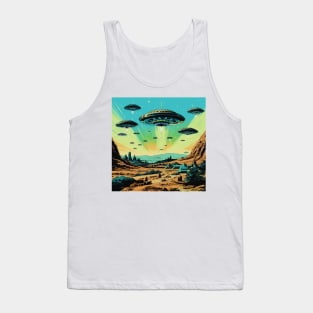 Vintage Comics UFO Encounters UFO Witness Cartoon Vintage Tank Top